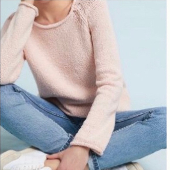 Anthropologie Pink Crew Neck Sweater - Picture 1 of 7